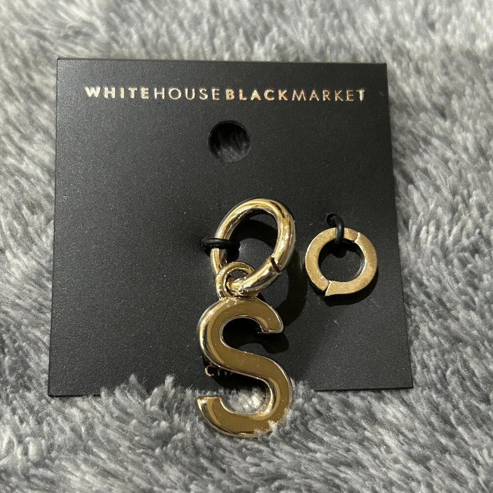 NWT WHBM WHITE HOUSE BLACK MARKET NECKLACE BRACELET CHARM LETTER " S "